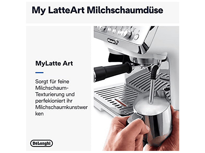 Cafetera espresso - Delonghi LA SPECIALISTA ARTE EC9155.W, 15 bar, 1300 W, 2 tazas, Blanco