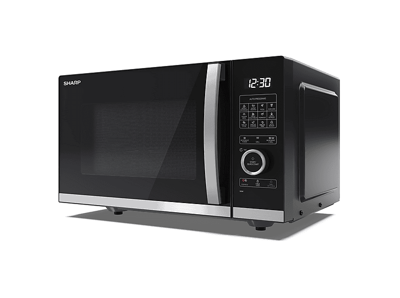 Microondas libre instalación - Sharp YC-QG234AE-B, 900 W, 10 potencia, 23 l, Inox