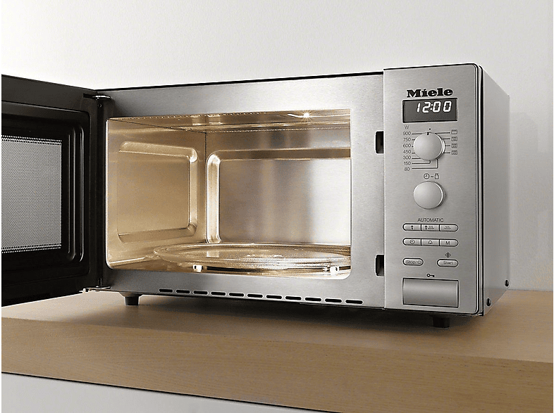 Microondas con grill - Miele M 6012 SC, 900 W, 7 niveles, Descongelación, 26 l, Inox