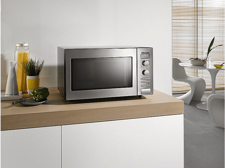 Microondas con grill - Miele M 6012 SC, 900 W, 7 niveles, Descongelación, 26 l, Inox