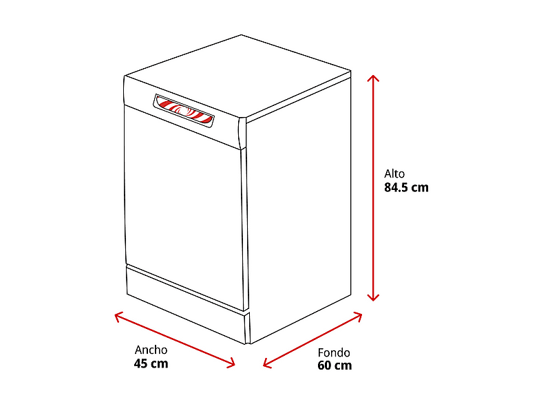 Lavavajillas - Balay 3VN4030IA, 10 servicios, 4 programas, 450 mm, Inox