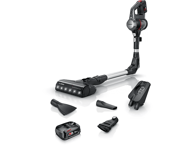 Aspirador escoba - Bosch BBS712A, 18 V, Depósito 0,3 l, Autonomía 80 min, Negro y gris antracita