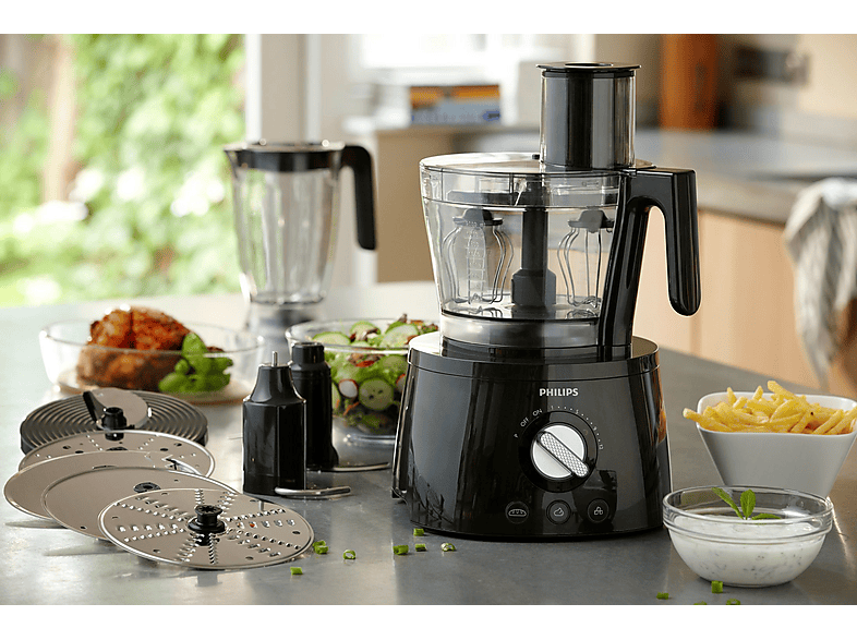 Procesadores de comida - Philips PHILHR777690, 1000 W, 3,4 l, Negro