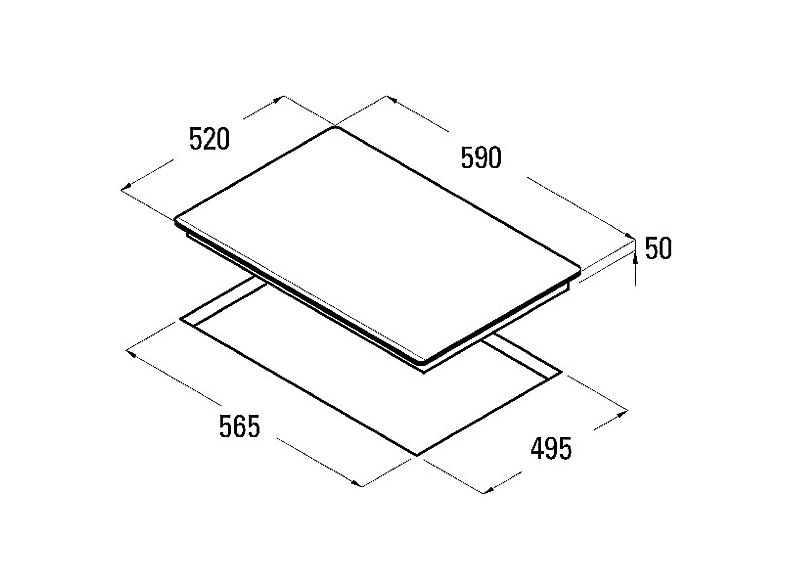 Placa inducción - Cata Giga 600 BK, 4 zonas, Zona modular 40 cm, Temporizador, Booster, 59 cm, Negro