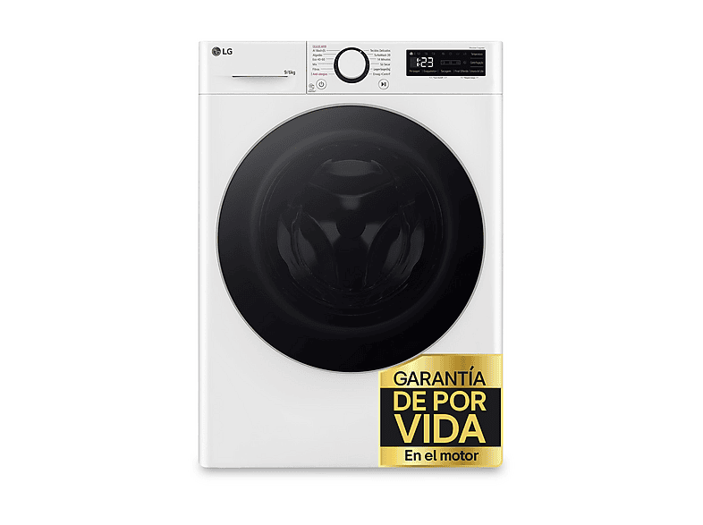 Lavadora secadora - LG F4DR6009A1W, 9 kg + 6 kg, Blanco