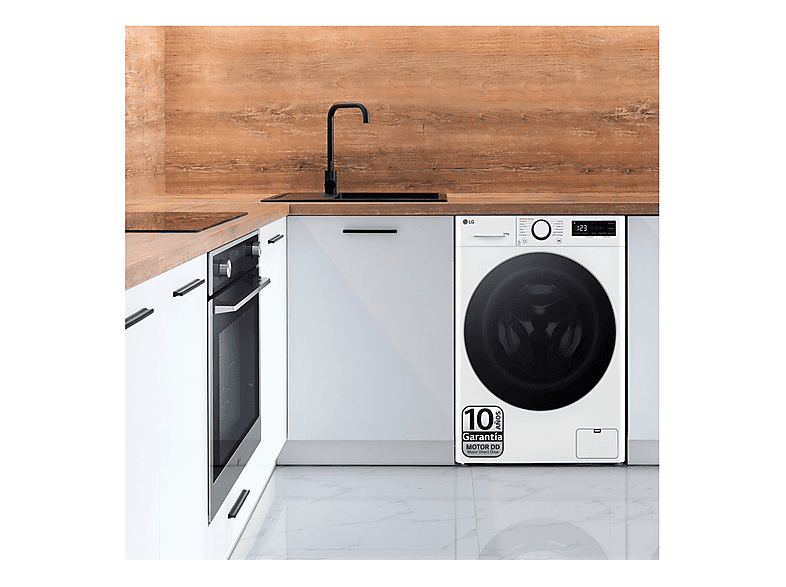 Lavadora secadora - LG F4DR6009A1W, 9 kg + 6 kg, Blanco