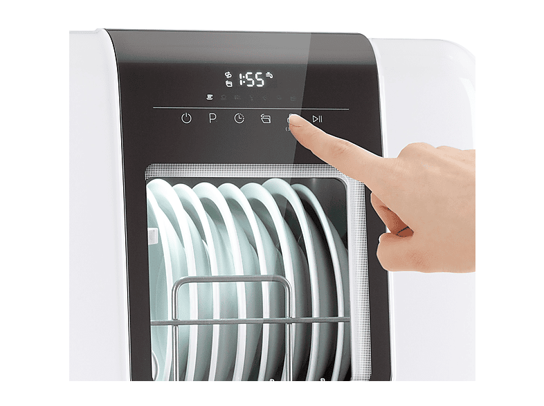 Lavavajillas compacto - Klarstein 10041183, 7 programas, 42,0 cm, Blanco