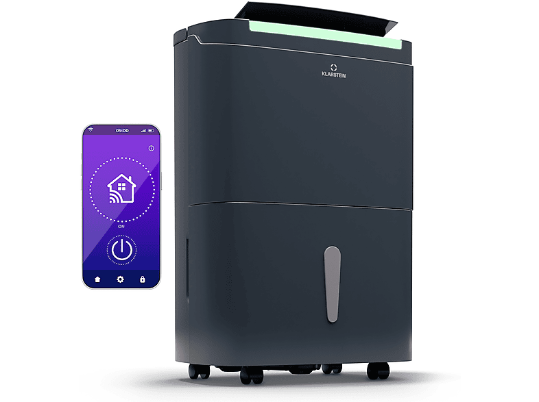 Deshumidificador - Klarstein DryFy Connect 40, 5 l, 45 m², Antracita