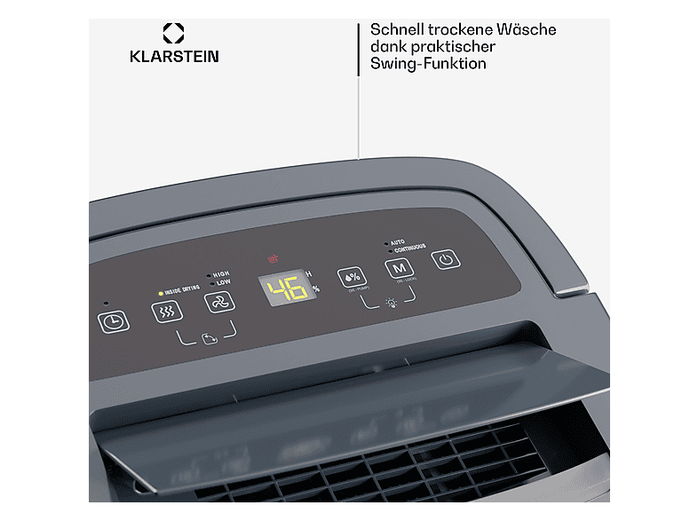 Deshumidificador - Klarstein DryFy Connect 40, 5 l, 45 m², Antracita