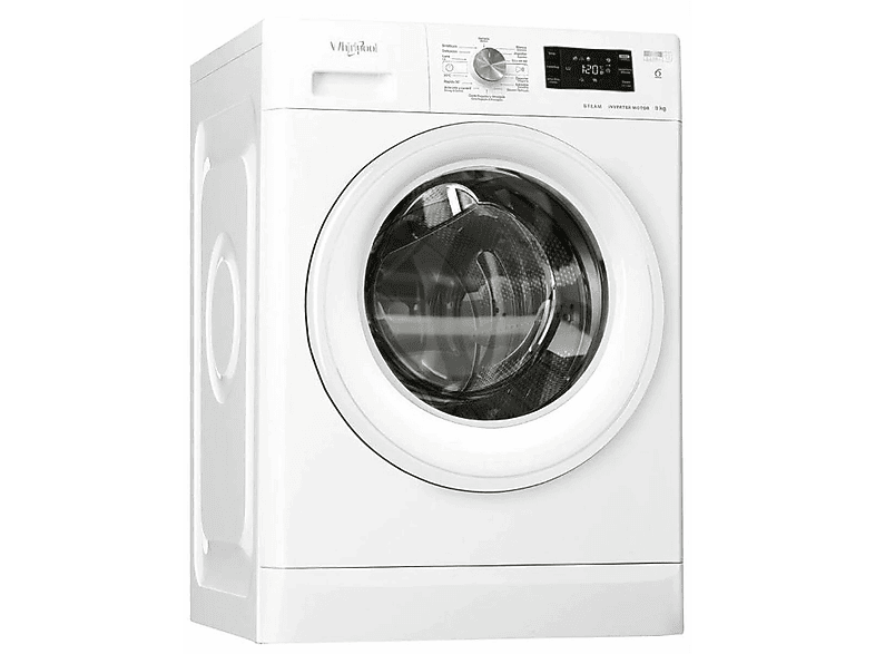 Lavadora carga frontal - Whirlpool S7606281, 9 kg, 1400 rpm, 14 programas, Blanco