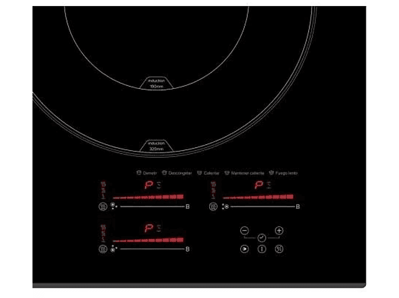 Placa de inducción - Cata Induccion Cata IINSB 6032 BK, 3 Fuegos zonas, 63 cm, Negro
