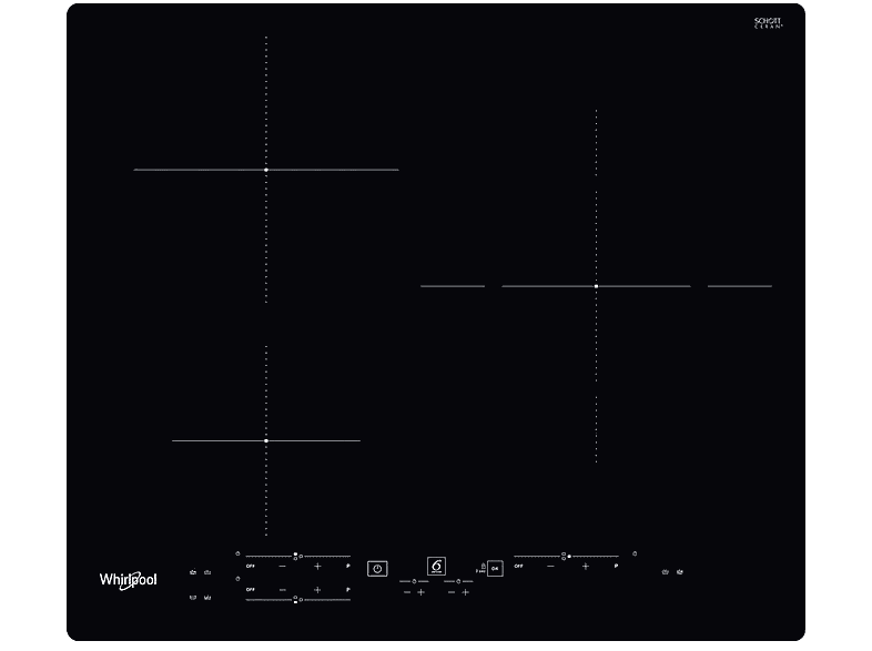 Placa de inducción - Whirlpool WS B4760 NE, 3 Fuegos zonas, 590 mm, Negro