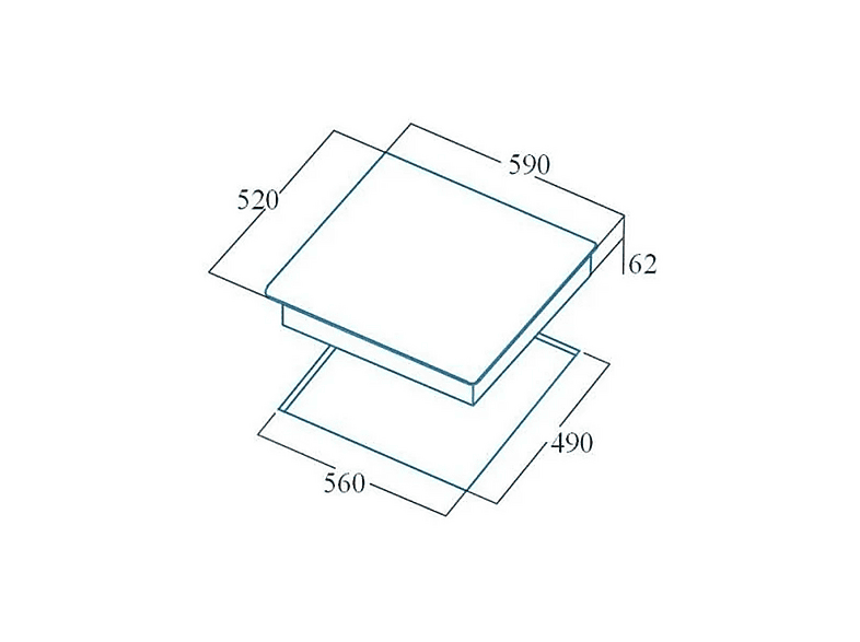 Placa de inducción - Cata 8422248077668, 3 Fuegos zonas, 59 cm, Negro