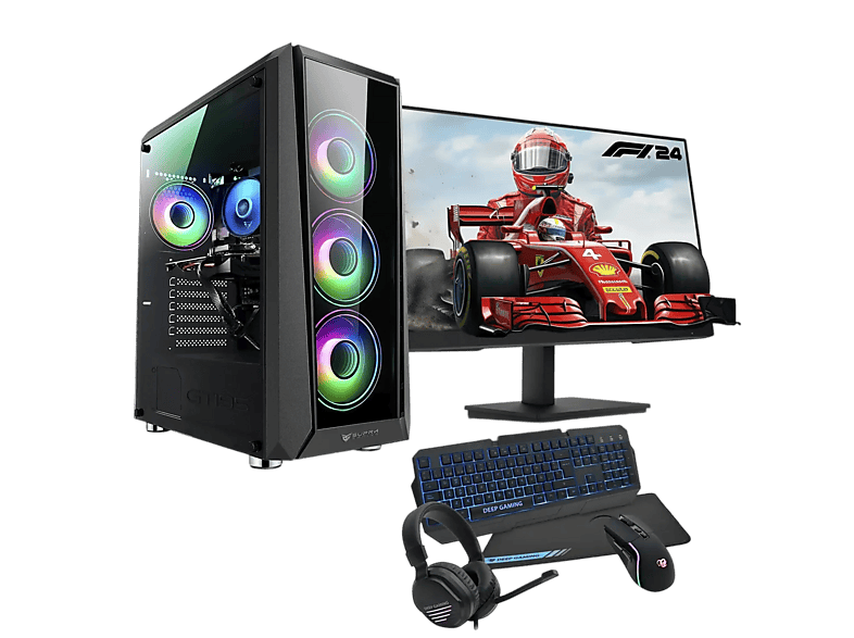 PC Gaming - PC Racing INTEL I5 ORDENADOR SOBREMESA COSMO, Intel® Core™ i5 10400F, 16 GB RAM, 1 TB SSD, GeForce RTX™ 3050, Windows 11 Pro, Negro