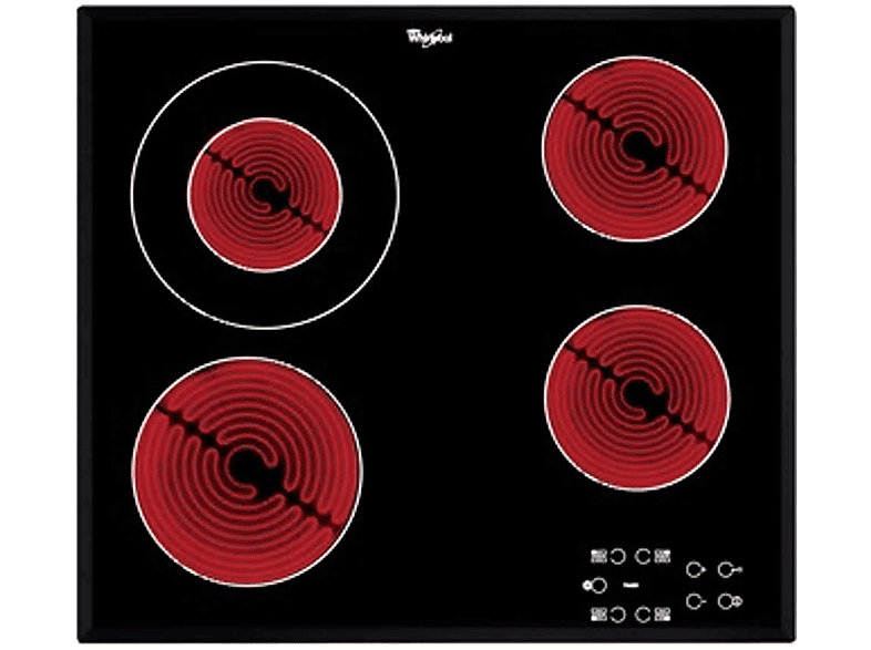Placa de vitrocerámica - Whirlpool AKT 8130 BA, 4 Fuegos zonas, 580 mm, Negro