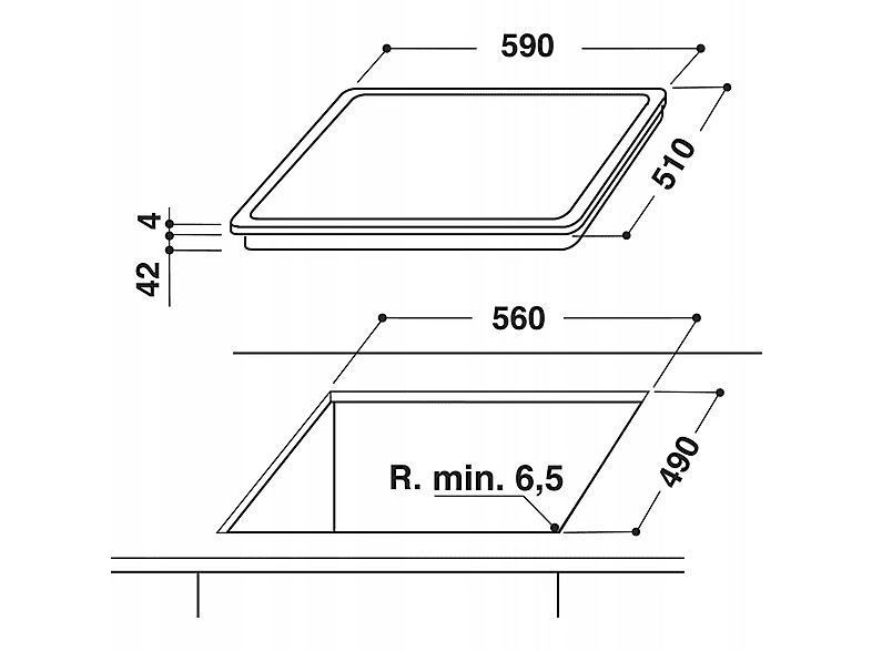Placa de vitrocerámica - Whirlpool AKT 8130 BA, 4 Fuegos zonas, 580 mm, Negro