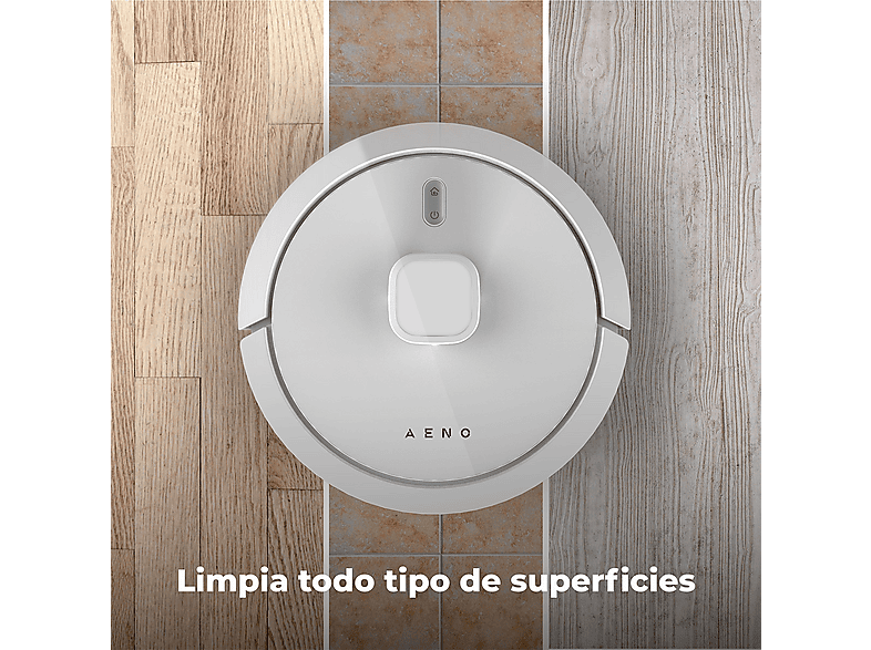 Robot aspirador - Aeno RC4S, 14,4 V, Depósito 0,3 l, Autonomía 250 Min., Blanco