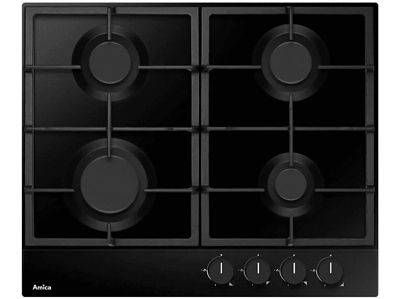 Placa de gas - Amica 21132, 4 zonas, 59 cm, Negro