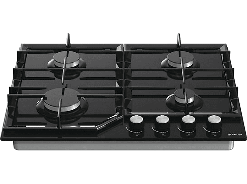 Placa de gas - Gorenje GT641KB, 4 zonas, 60 cm, Negro