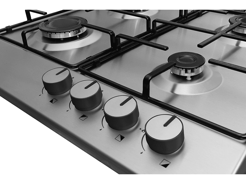 Placa de gas - Amica PGA6100BPR, 4 zonas, 590 mm, Inox