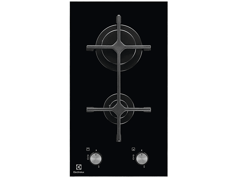 Placa de gas - Electrolux EGC3322NVK, 2 zonas, 290 mm, Negro