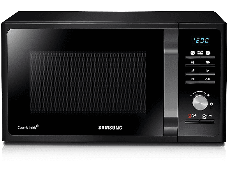 Microondas libre instalación - Samsung MG23F301TAK/EO, 800 W, 6 potencia, 23 l, Negro
