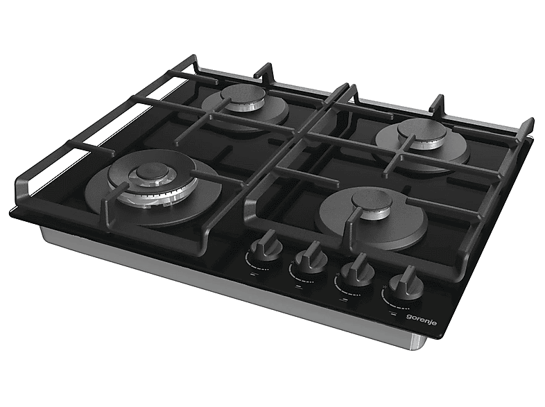 Placa de gas - Gorenje GTW641EB, 4 zone(s) zonas, LPG (Propane/Butane), 600 mm, Negro