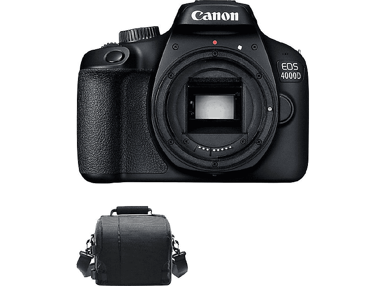 Cámara digital - Canon EOS 4000D Bolsa, 18 megapixel, Full HD 1080p, Negro