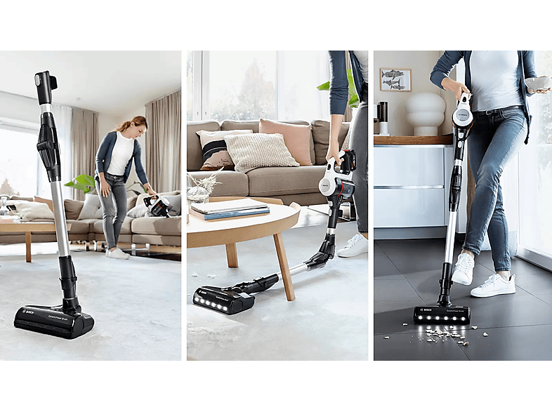 Aspirador escoba - Bosch BCS711XXL, 7 W, Depósito 0,3 l, Autonomía 40 min, Blanco