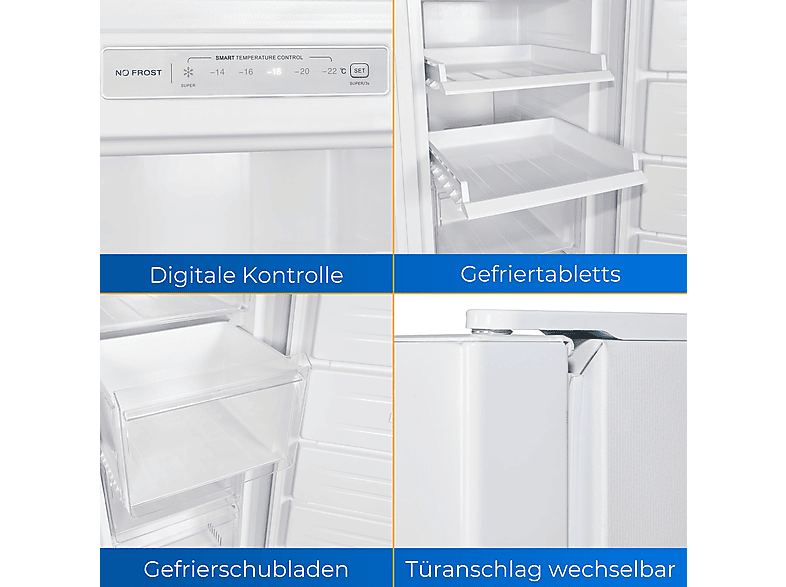 Congelador vertical - Exquisit GS271-NF-H-040D Blanco, 204 l, 1705 mm
