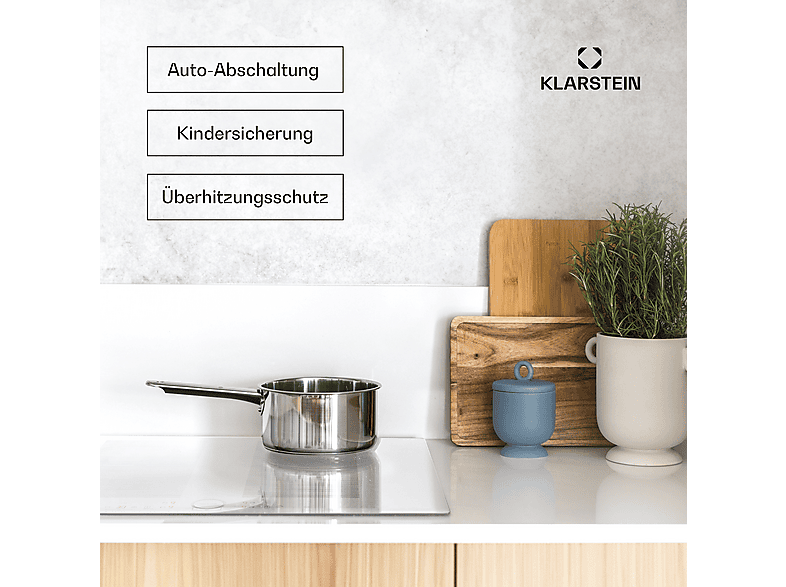 Placa de inducción - Klarstein Delicatessa 77 Flex, 4 zonas, 77 cm, Blanco