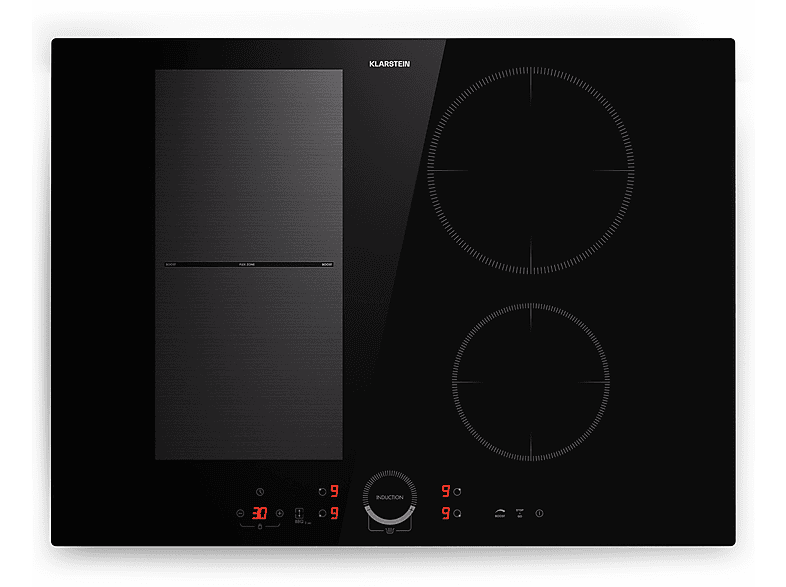 Placa de inducción - Klarstein Delicatessa 70 Hybrid, 4 zonas, 70 cm, Negro