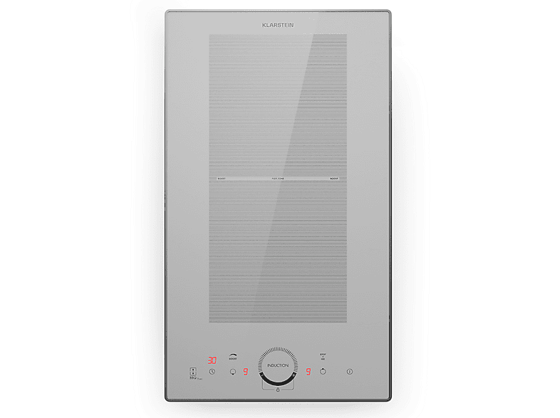 Placa de inducción - Klarstein Delicatessa Domino Prime, 2 zonas, 28,80 cm, Blanco