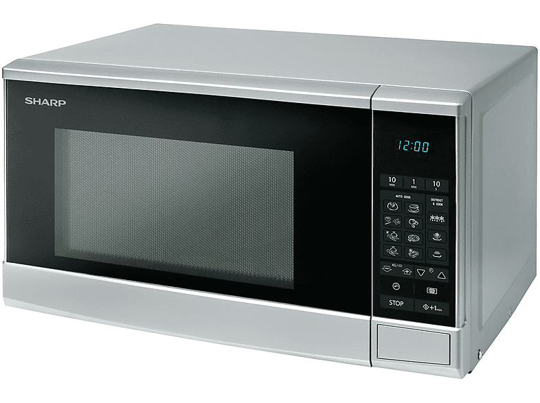 Microondas - Sharp R270S, 800 W, 10 potencia, 20 l, Plata