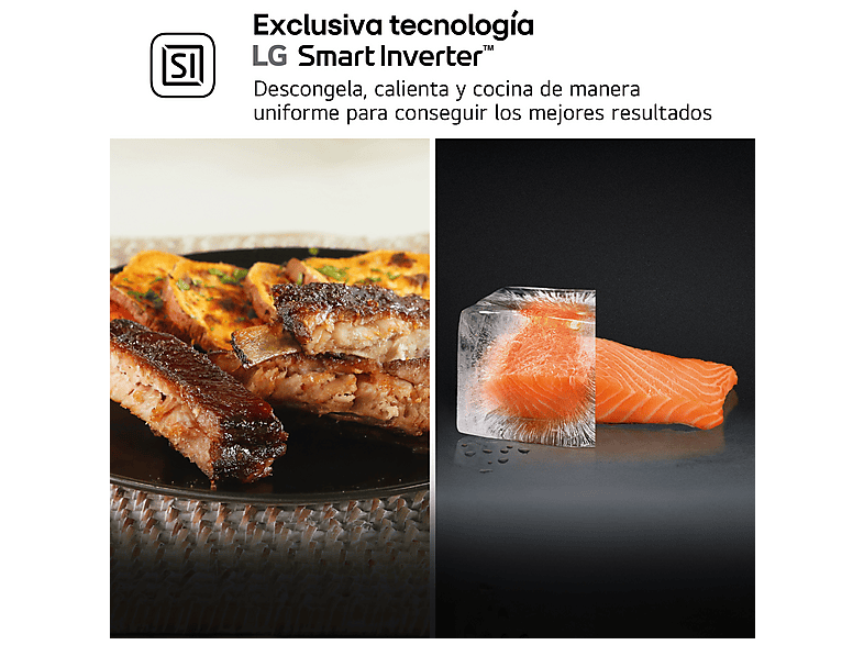 Microondas con horno - LG MJ3965BPS, 39 L, 4 en 1, Grill, Multifunción