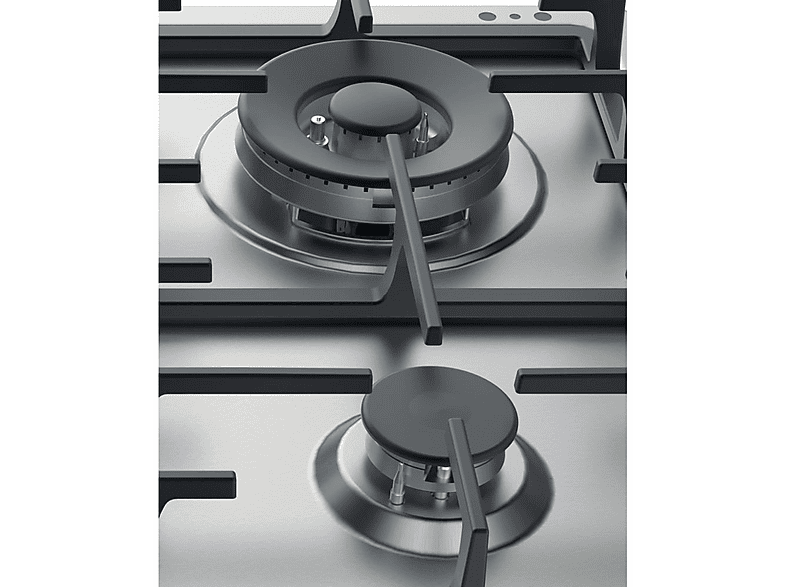 Placa de gas - Hotpoint PPH 60G DF/IX, 4 zona(s) zonas, Metano, 58 cm, Acero inoxidable