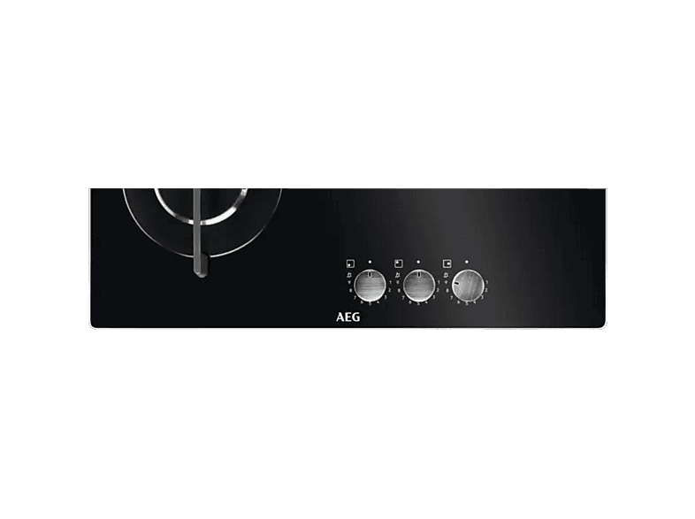 Placa de gas - AEG HKB63320NB, 3 zonas, Gas Natural, 590 mm, Cristal negro