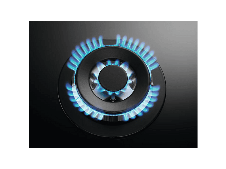 Placa de gas - AEG HKB63320NB, 3 zonas, Gas Natural, 590 mm, Cristal negro