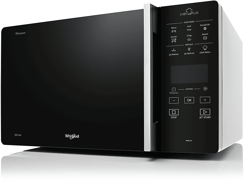 Microondas libre instalación - Whirlpool MCP 349 SL, 900 W, 6 potencia, 25 l, Plata