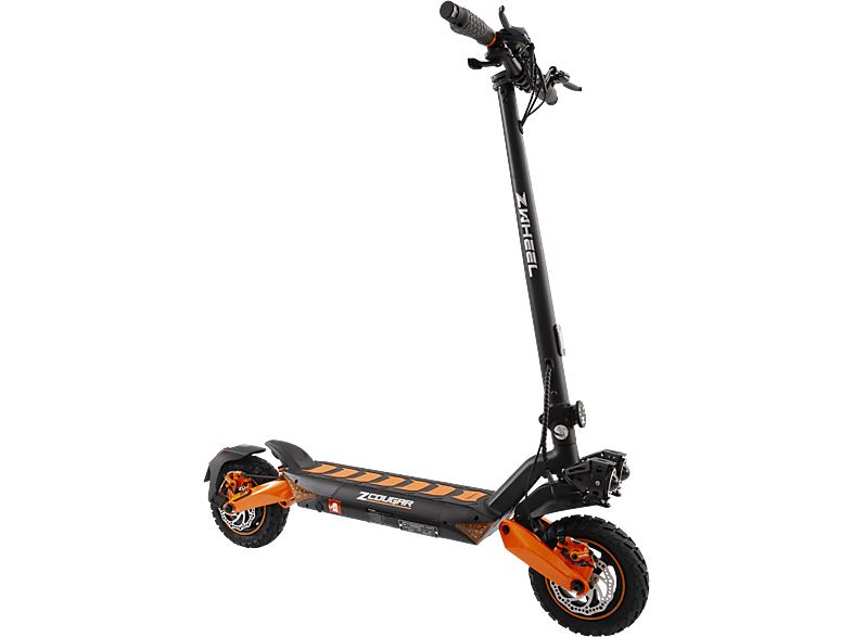 Patinete eléctrico - Zwheel Zcougar Plus, Pot. máx. 1600 W, Carga máx. 120 kg, 70 km autonomía, 20000 mAh, Negro