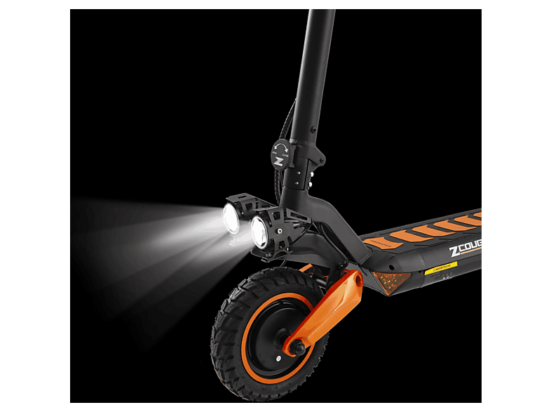Patinete eléctrico - Zwheel ZCougar Duo, Pot. máx. 2000 W, Carga máx. 120 kg, 70 km autonomía, 20000 mAh, Negro