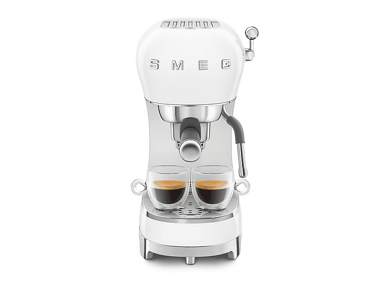 Cafetera express - Smeg ECF02WHEU BLANCO, 15 bar, 1350 W, 2 tazas