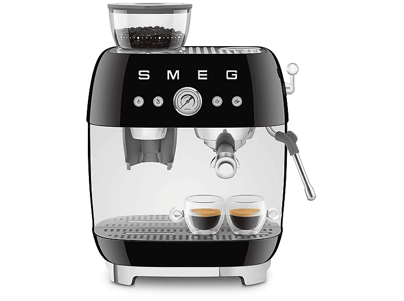 Cafetera express - Smeg EGF03BLEU NEGRO, 15 bar, 1650 W, 2 tazas