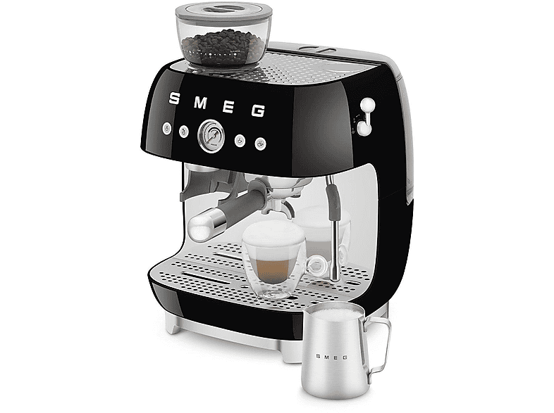 Cafetera express - Smeg EGF03BLEU NEGRO, 15 bar, 1650 W, 2 tazas