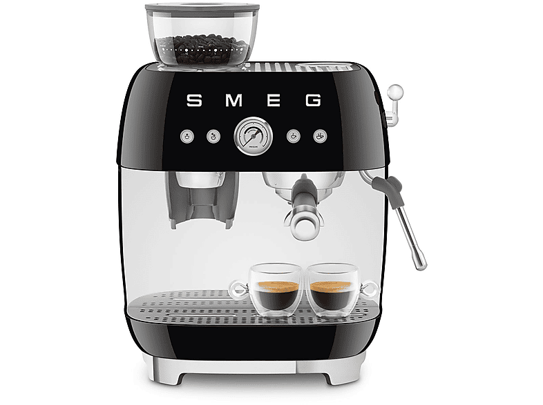 Cafetera express - Smeg EGF03BLEU NEGRO, 15 bar, 1650 W, 2 tazas