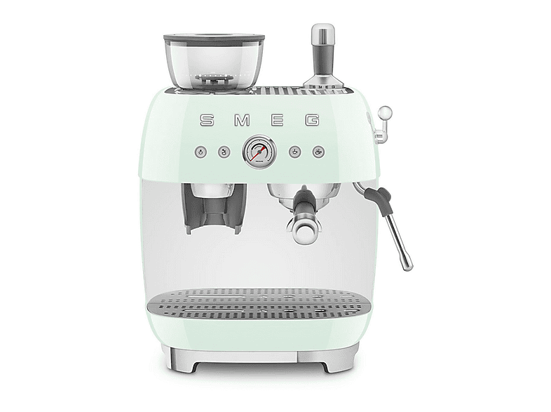 Cafetera express - Smeg EGF03PGEU VERDE, 15 bar, 1650 W, 2 tazas, Inox