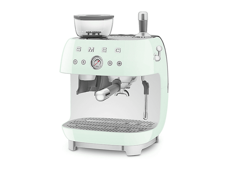 Cafetera express - Smeg EGF03PGEU VERDE, 15 bar, 1650 W, 2 tazas, Inox