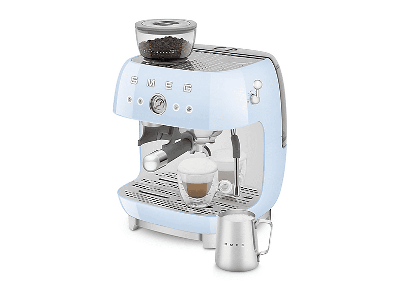 Cafetera express - Smeg EGF03PBEU AZUL, 15 bar, 1650 W, 2 tazas