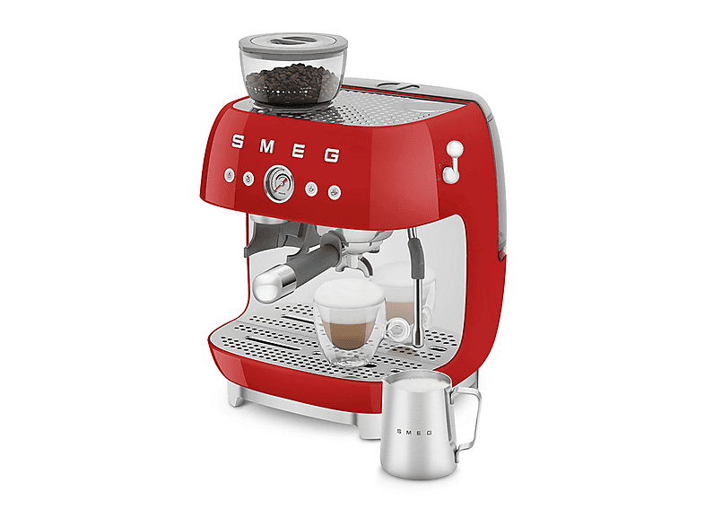 Cafetera express - Smeg EGF03RDEU ROJO, 15 bar, 1650 W, 2 tazas