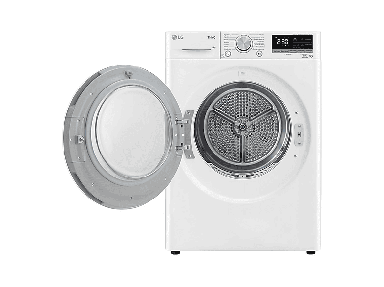 Secadora bomba de calor - LG RH90V9AV3N, Bomba de calor, 9 kg, Blanco